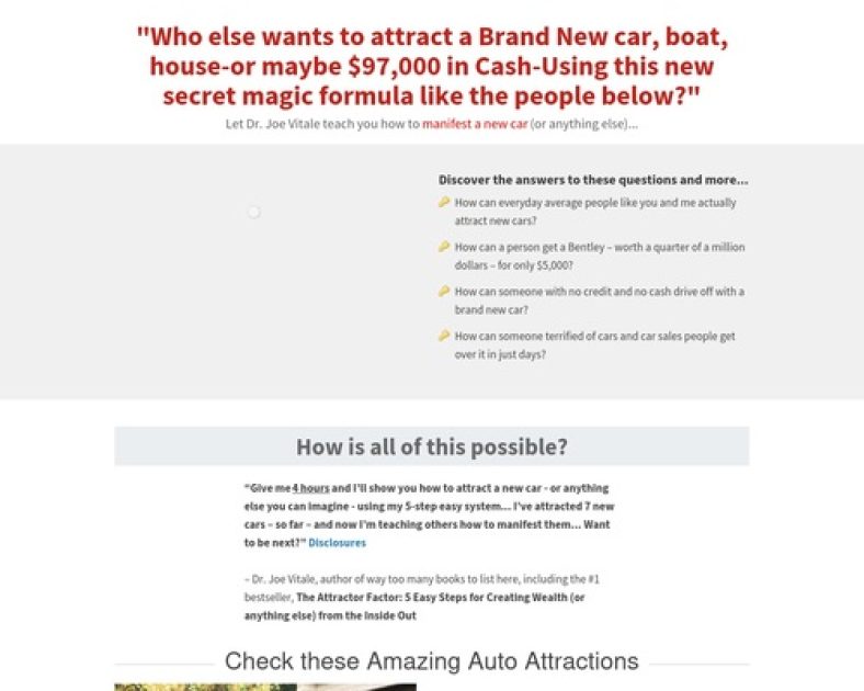 Attract A New Car – CB – Dr. Joe Vitale – Mr. Fire