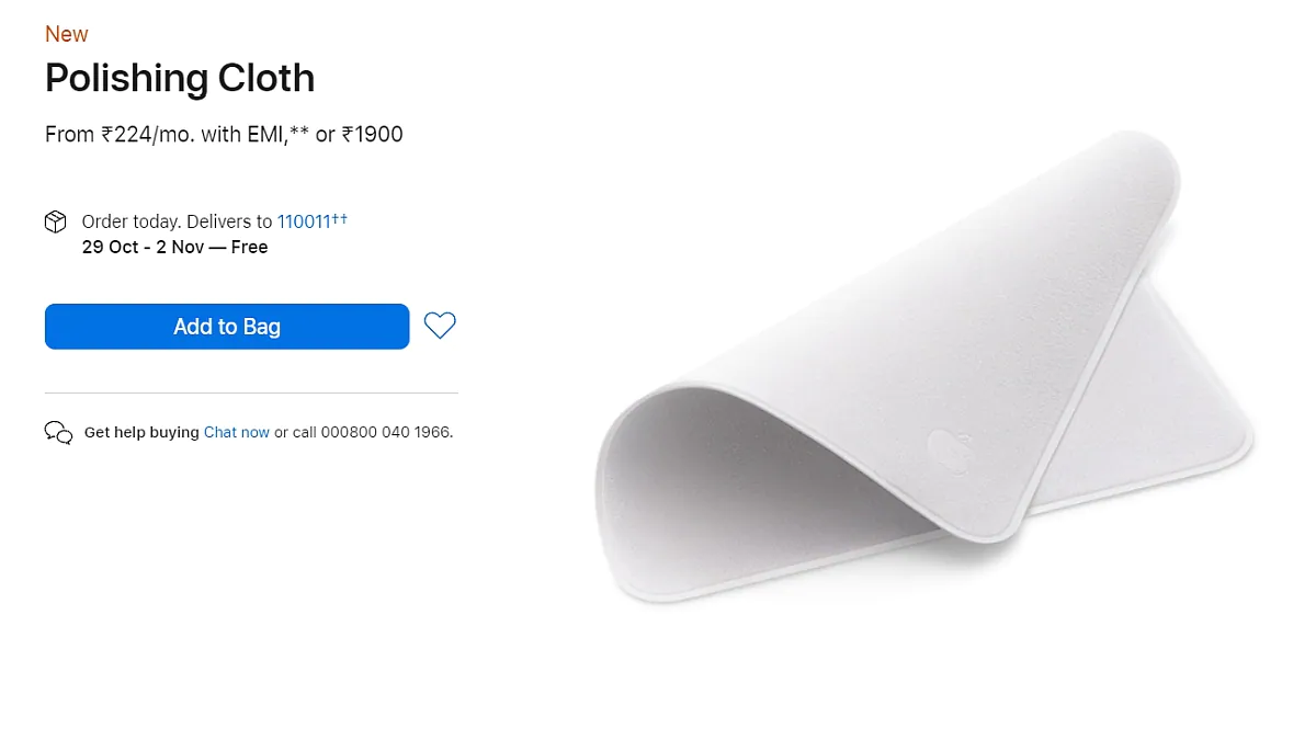 Apple Is Now Selling a Rs. 1,900 Polishing Cloth for Your Devices, EMIs Available